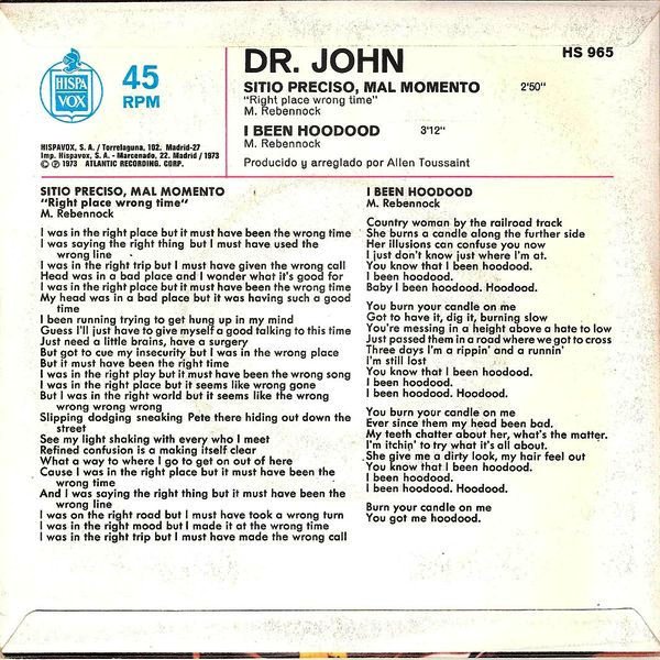 Dr. John - Right Place Wrong Time - Imagen 2
